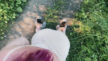 Risky Outdoor Sex in the Forest – Almost Caught, Deepthroat & Cumswap