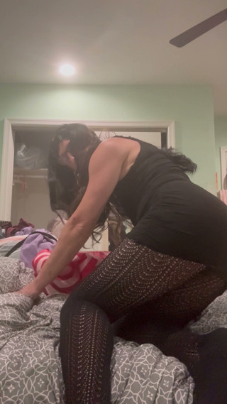 Sissy in black dress