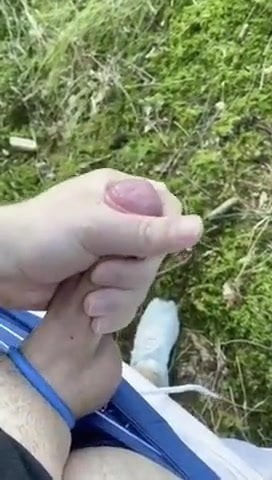 Summer forest cumshot
