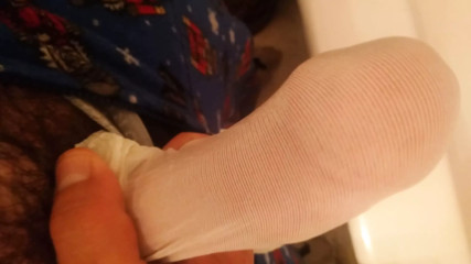 My big cock fucks white stocking