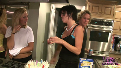 Private home video girls show tits ass & spread their pussies at a birthday