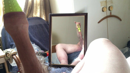 Mirror session: foreskin stretch - 2 of 4
