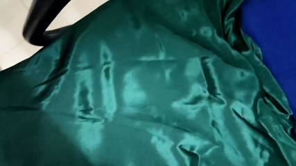Handjob with green satin salwar of nurse in office (63)