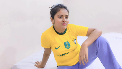 Step brother fucking his beautiful step sister while betting on a football game.(Full Bangla  Audio)