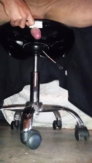 Horny chair fuck n cum