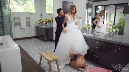 Trans Angels - Cassey Kisses Tops a Hot Blonde Bride to Be