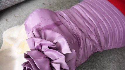 Lavender Satin Top Humped, Glazed in Cum &amp; Photographed