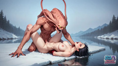 Snowbound Climax: Crimson Monster's Winter Ejaculation
