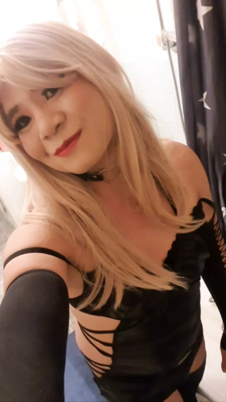 The Little Sissy in Blond Hair and Black Outfits