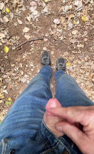 Playing with my tiny cock in my back yard