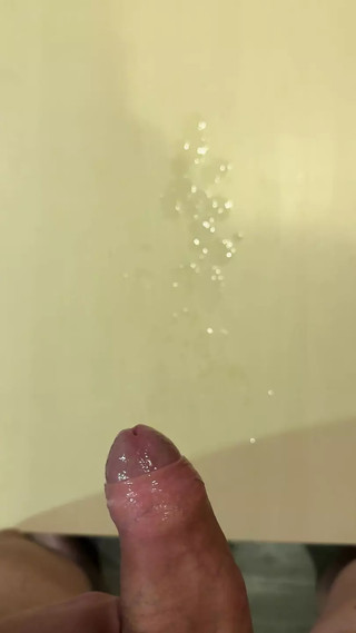 Horny guy shoots his second load of the day
