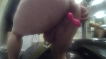 4 bead anal toy deep in my bear ass