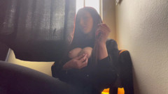 Italian Big tits Long Hair Artemisia Love smoking cigarette session