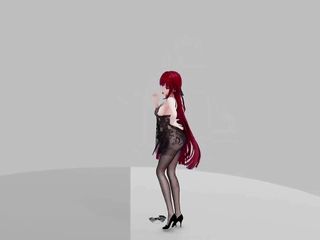 Honkai Impact Raiden Mei I&#039;m so Hot Strip Show Hentai Mmd 3D Red Hair Color Edit Smixix