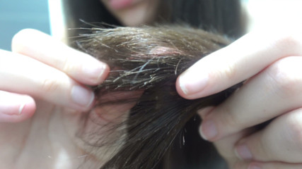 An Indian Girl Combs Her Hair Naked, Then Makes an Asmr Video of Herself Combing Her Hair, Then Shows It up Close, Making Asmr