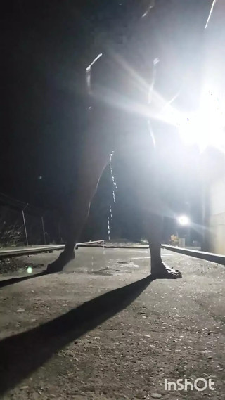 Naked and Pissing on the Train Tracks