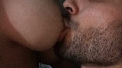 Sucking Her Sweet Nipples While We Fuck Missionary Makes My Busty Wife Moan Very Well
