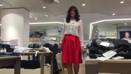 short red satin skirt