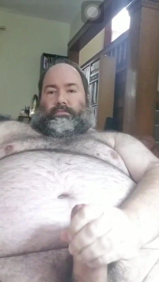 Chubby daddy bear cum