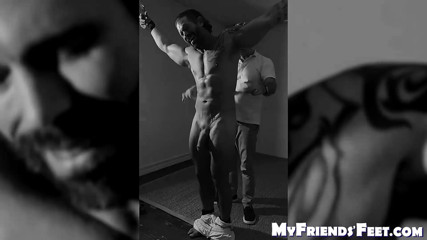 Ripped hunk Joey laughs while dom tickle torments him