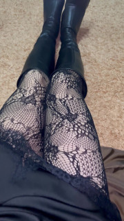 Playing with My Legs in Sexy Stocking and Boots