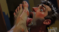Submissive Man Licking Big Feet - Intense Humiliation
