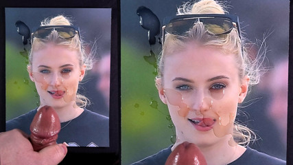 Sophie Turner Cum Tribute (4K 60 fps)