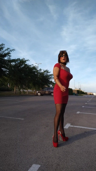 Smoking on my sexy dress and my slutty pants