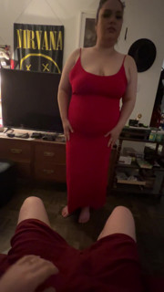 Dressed up to go out but he takes some oral convincing