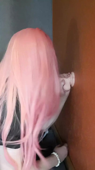Sissy Maid pleases dildo