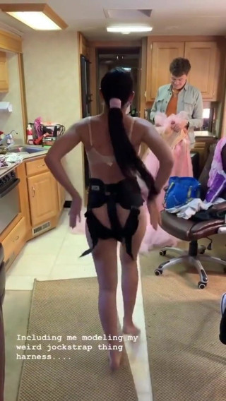 Charlie XCX seethrough bra and ass