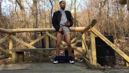 Black Dude Outdoor Cum Shooter