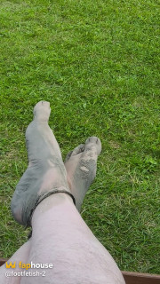 Barefoot Waiting for the Tide on the Beach