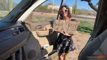 Hot Hitchhiker with no Panties- 'will Ride 4 a Ride'