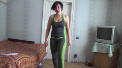 Naked athletics with huge boob bouncing