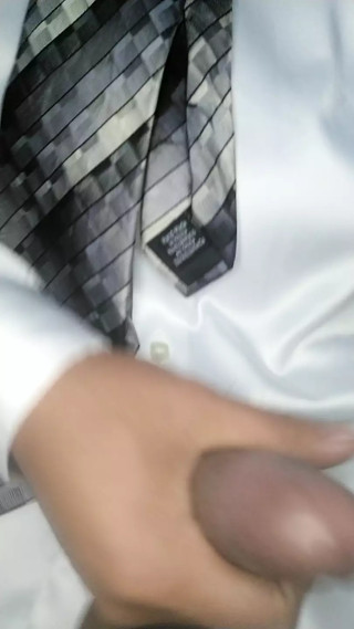 Solo in satin shirt - office fun