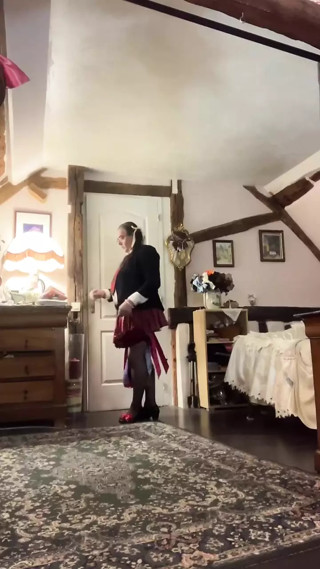 In schoolgirl style outfit for a night out