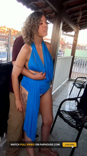 Real Couple Grinding and Getting Naughty on the Balcony.