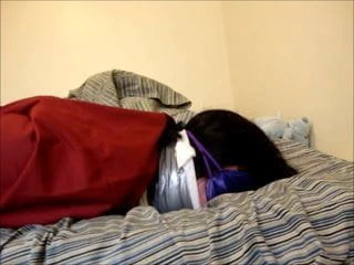 Cumming while bound, gagged and humping a vibe.