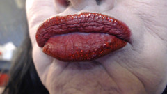 Lipstick application long duck lips