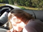 MILF Sucking Dick on the Parking by the Public Road. Public Cock Sucking and Cumshot