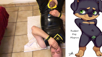 Rubber gimp catheter piss play