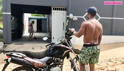 While My Husband  I Called the Neighbor to Fuck Me We Had Sex with Very Horny