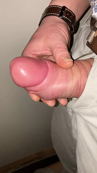 Huge cock pumped foreskin jerk off