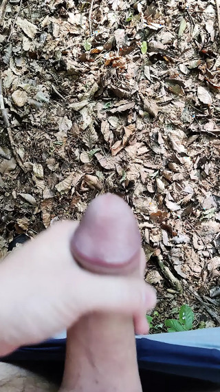 Jerking off in woods