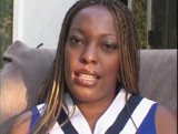 Sexy black cheerleader loves big white penis in pussy in mouth...cum in mouth