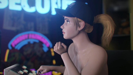 Big Boobs Girl Gate Fucked By A Horny Bunny Robot