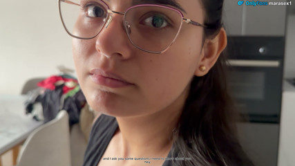 A babysitter masturbating looks at her new boss and ends up with the milk on her