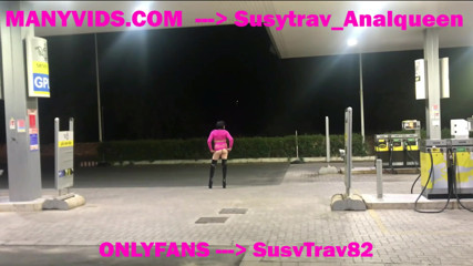 slutwalk pink bitch needs cocks and cum at gas station