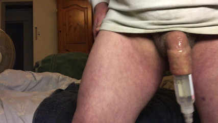 Floppy foreskin with: spray bottle